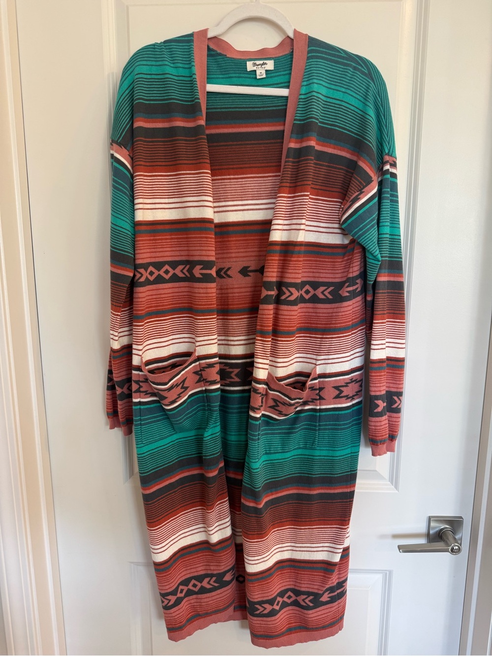 Wrangler Aztec-Southwestern Long Duster Cardigan